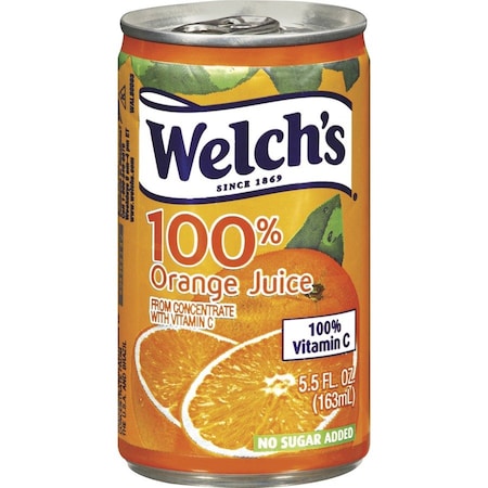 Welchs Orange Juice, 100% Fruit Juice, 5.5oz Can, 48/CT, MI PK WEL28100
